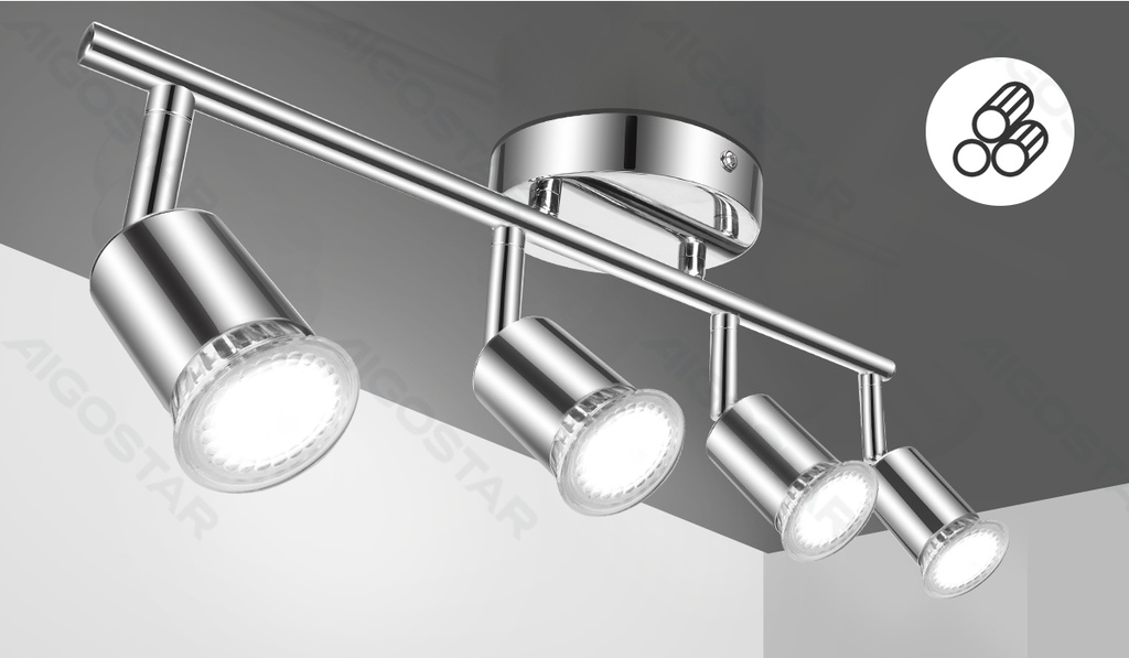 [B10307A4H] Aigostar Spot met 4 Lichtpunten (zonder lichtbron)