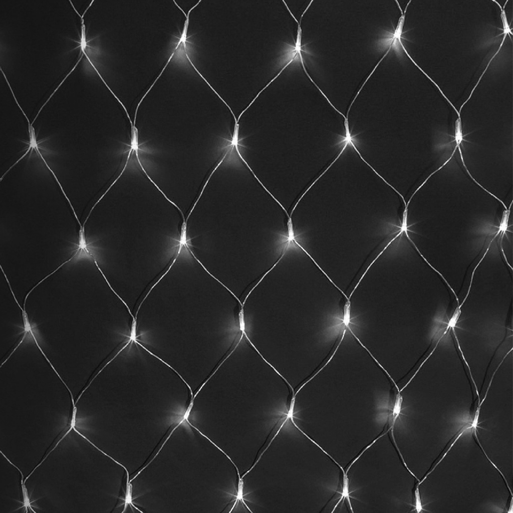 Niedervolt-Lichtnetz-Lichterkette flach, Kaltes Weißt, 4.5m*1.5m, IP44, Innenbereich&Außenbereich