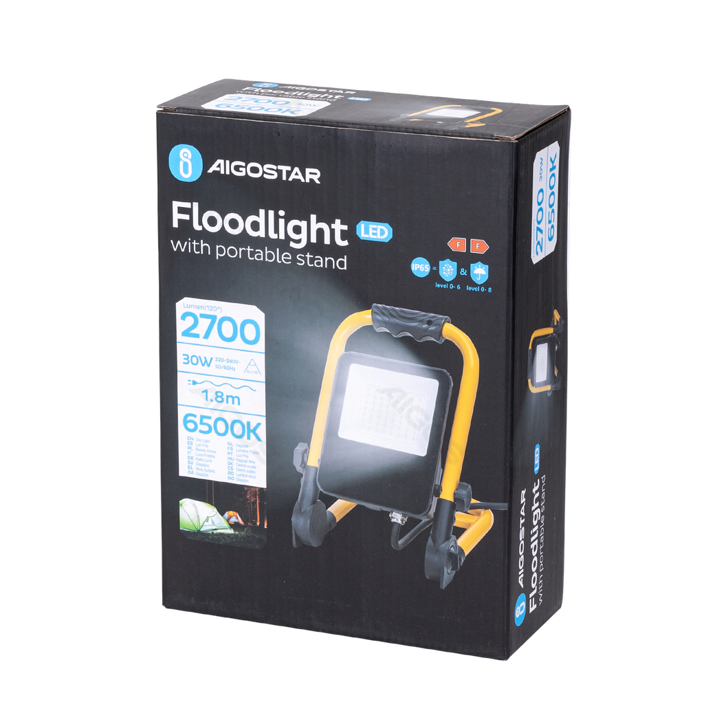 [B10203NU0] Draagbare gegoten werklamp 30W 6500K met netsnoer van 1,8m