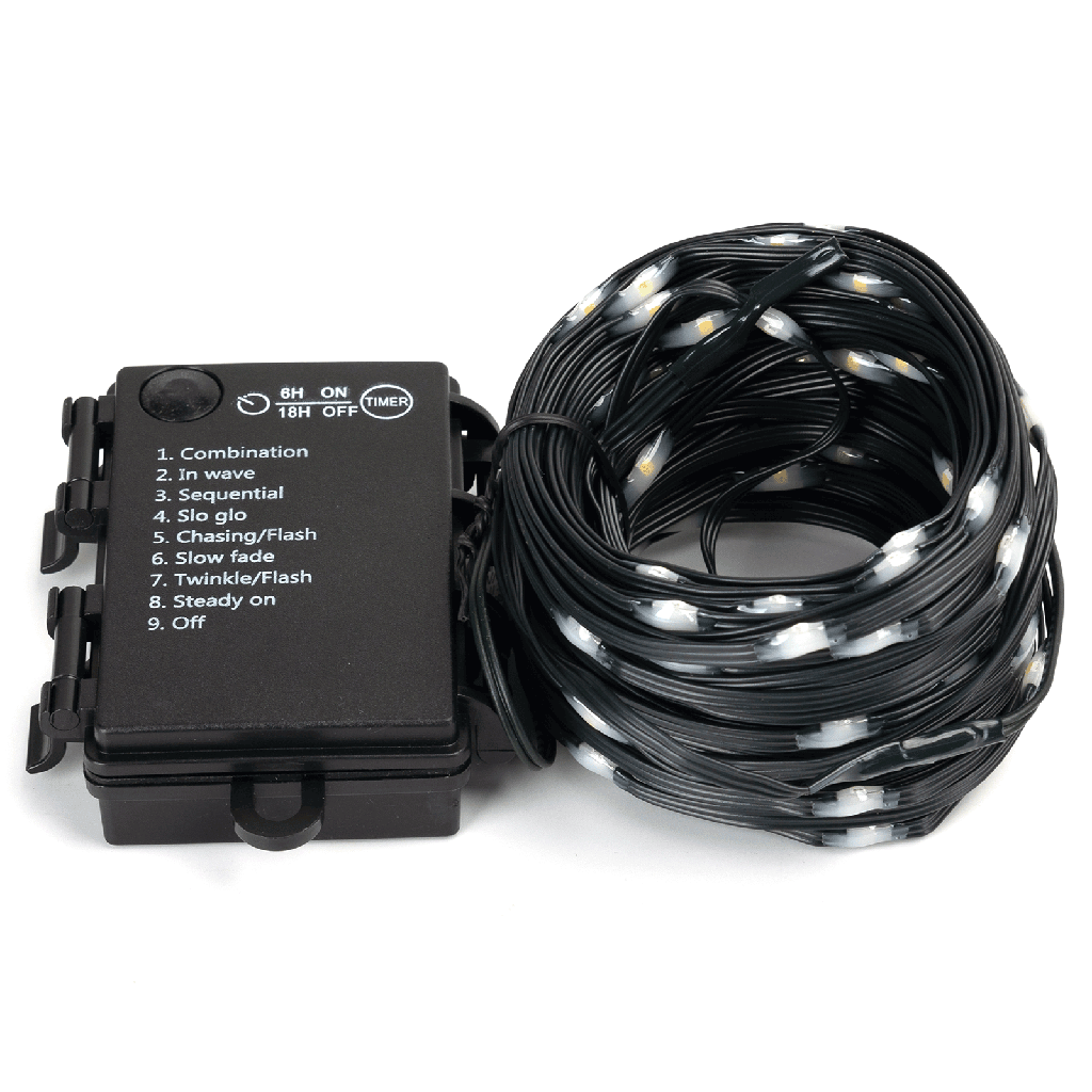 Lichtstrook (PVC & koper) met 3AA-batterij Warm wit 5m IP44 Binnen/Buiten