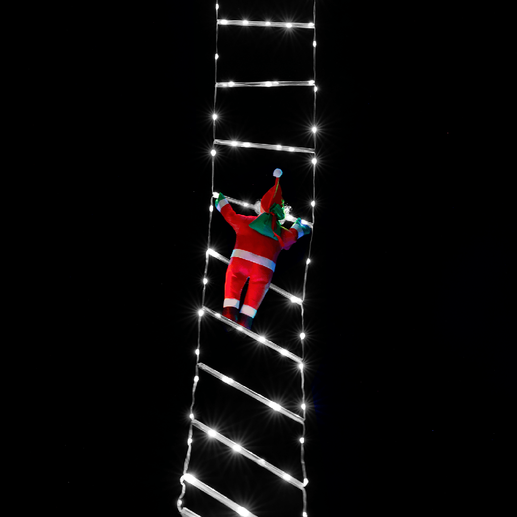 Niedervolt-Weihnachtsmann mit Steigleiter, 3m+3m, kaltweiß