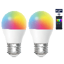 Bluetooth MESH G45 E27 6,5W RGB+CCT 2st met afstandsbediening