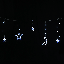 Lichtsnoer op zonne-energie koel wit 3m+3m*0,6m 12 snoeren 12 strips