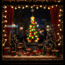 Suspension à pile avec ventouse sapin de Noël, grand, Blanc chaude ,IP20 Intérieur