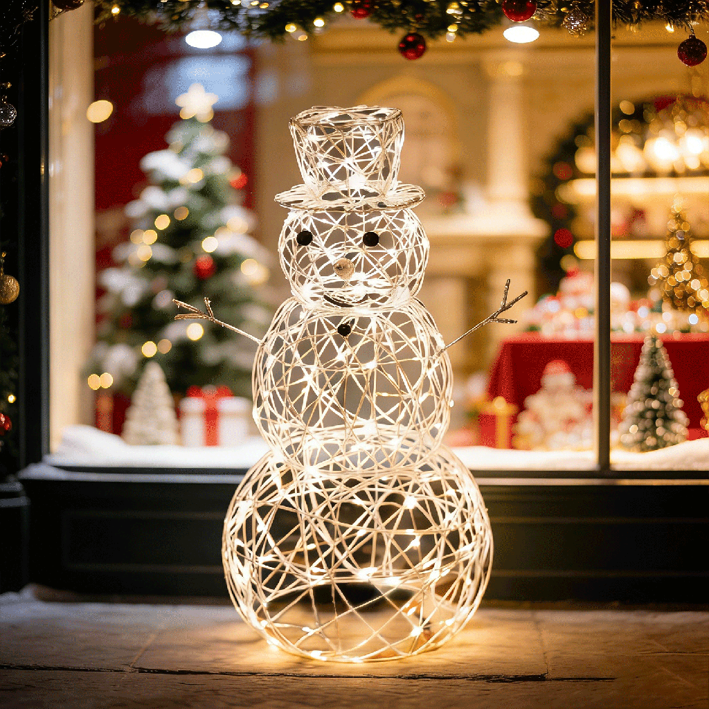 [B10303K6J] Niedervolt-Acryl-Schneemann, Warmes Weiß, 1.2m ,IP44, Innenbereich&Außenbereich