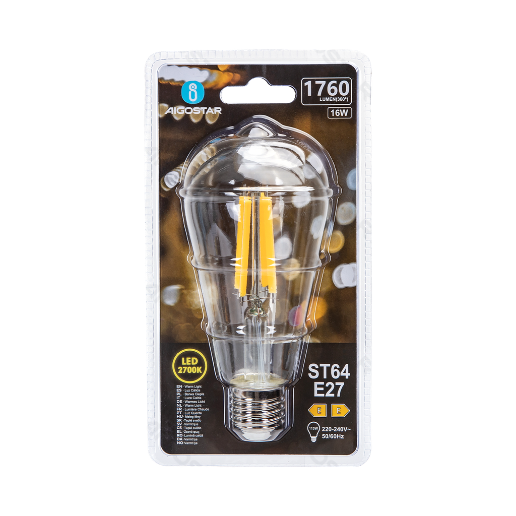 [B10106QM9] Ampoule LED (Transparente) ST64 E27,16W