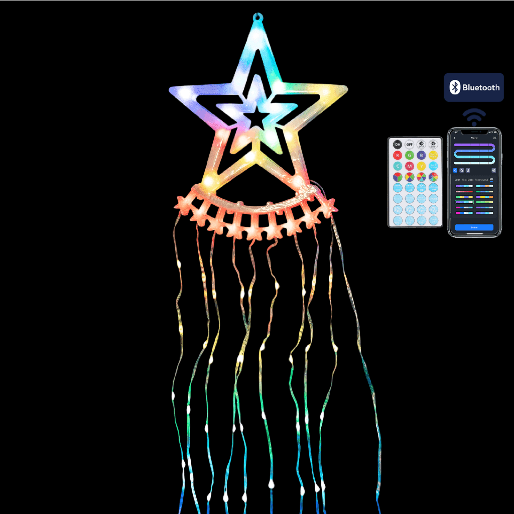 Aigostar Bluetooth Laagspanning Pentagram Waterval RGBIC 2,5m