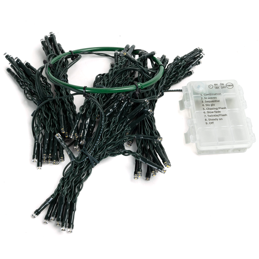 Aigostar 3AA Batterij Lichtsnoer Boom Bedekking Licht Warm Wit 1.2m IP44 Binnen/Buiten