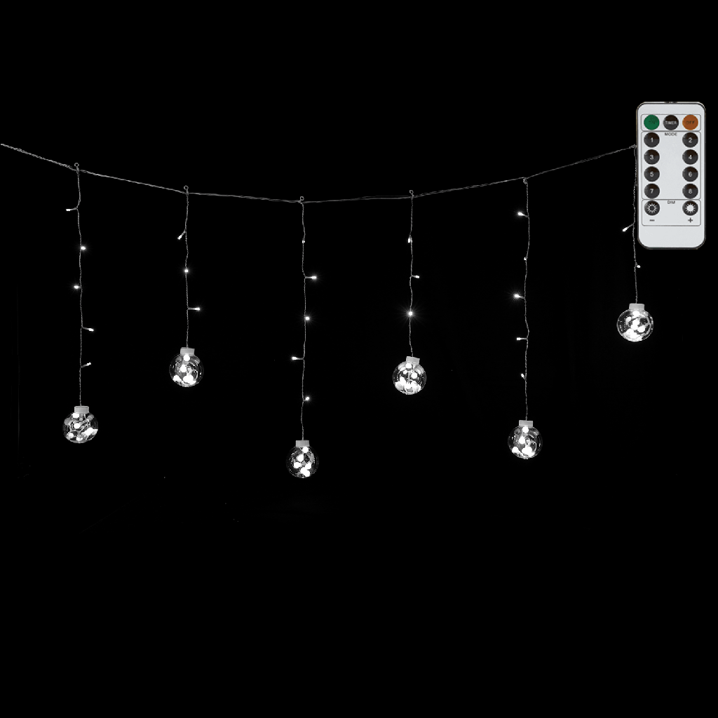 Aigostar Serieel verbindbare laagspanning Ijspegel Wave Wensbal koel wit 3m+3m*0,6m 12 snoeren 12 strips IP44 Binnen/Buiten
