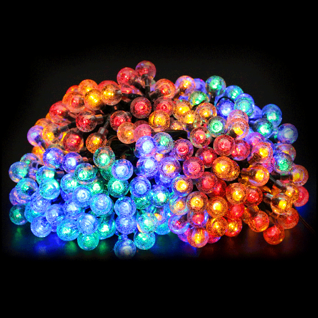 Solar bubble string lights, RGBY, 2m+10m