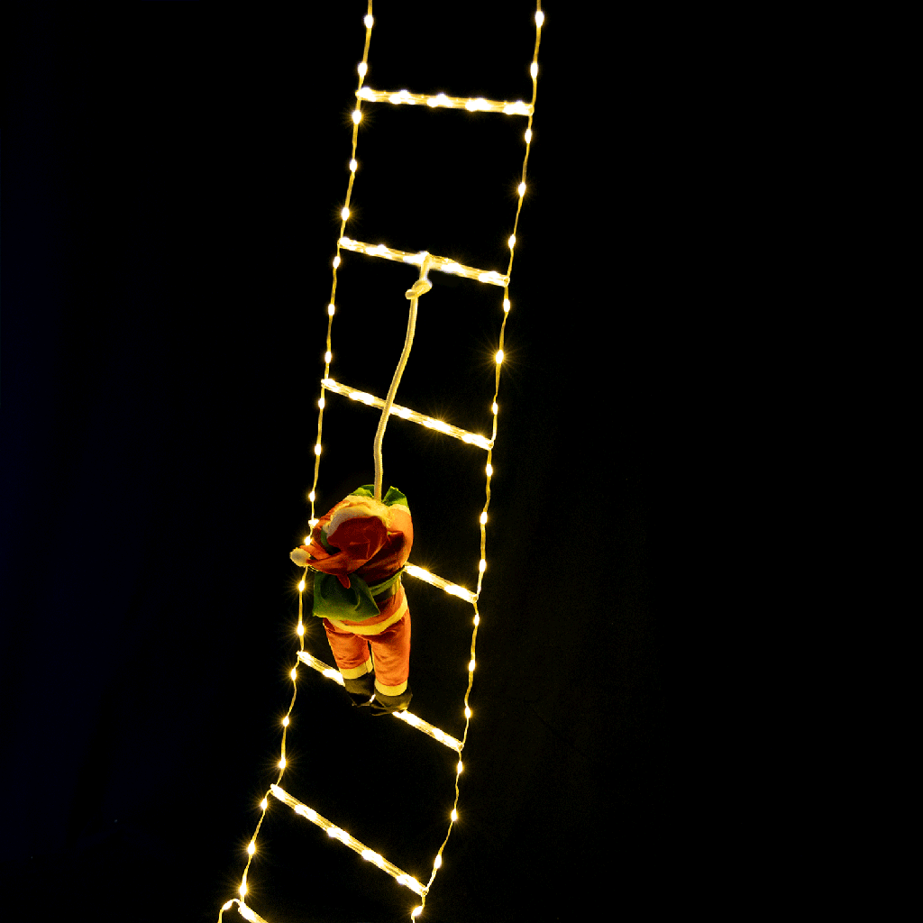 [B10303Y22] Niedervolt-Weihnachtsmann mit Steigleiter, 3m+1,6m, warmweiß, IP44, Hallen- und Freibad