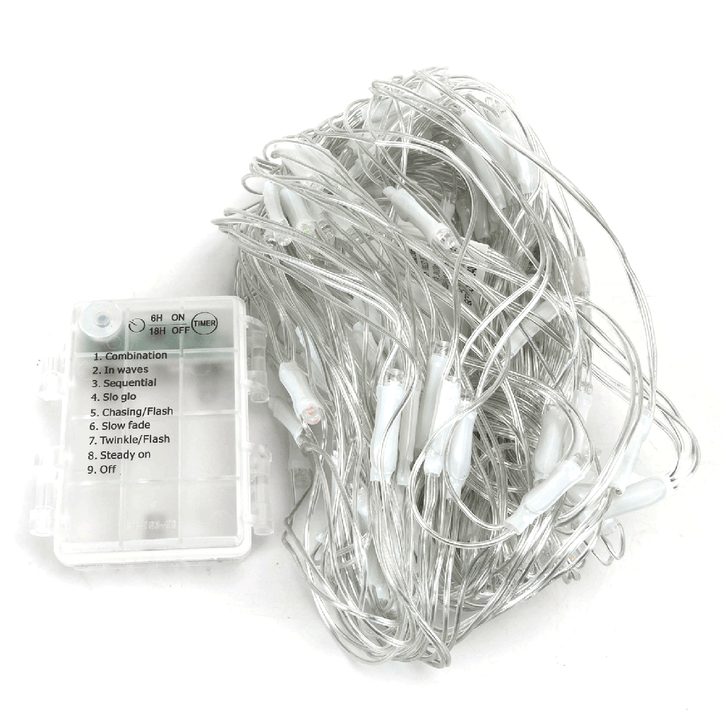 Guirlande lumineuse plate filet, piles 3AA, RVBJ, 1,5 m x 1,5 m ,IP44, Intérieur&Extérieur