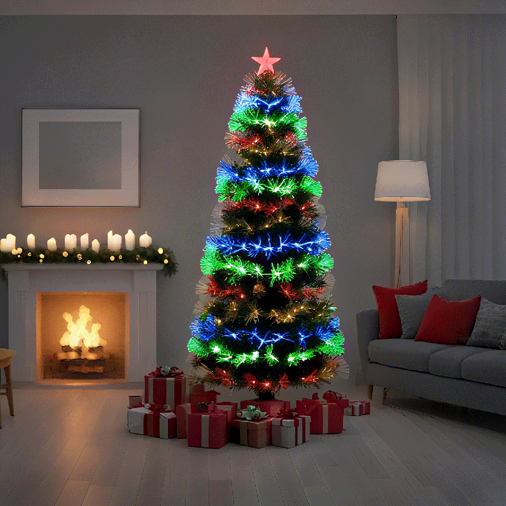 Aigostar Lichtgevende boom van glasvezel met laag voltage 0.6m hoog RGBY IP44 Binnen/Buiten
