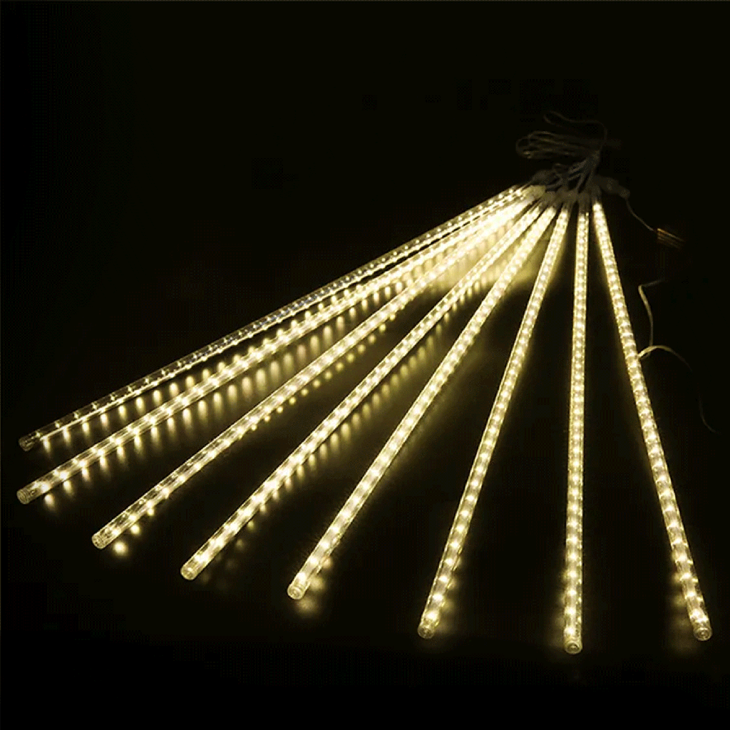 Low voltage 0.5m- meteor shower string lights, warm white, 3m+10m, 16strips 16 strips ,IP44, Indoor&Outdoor