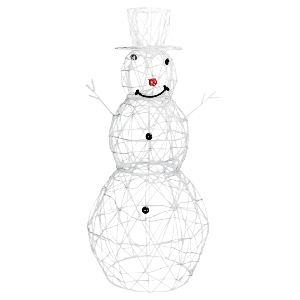 [B10303KW4] Niedervolt-Acryl-Schneemann, Kaltes Weißt, 1.2m ,IP44, Innenbereich&Außenbereich