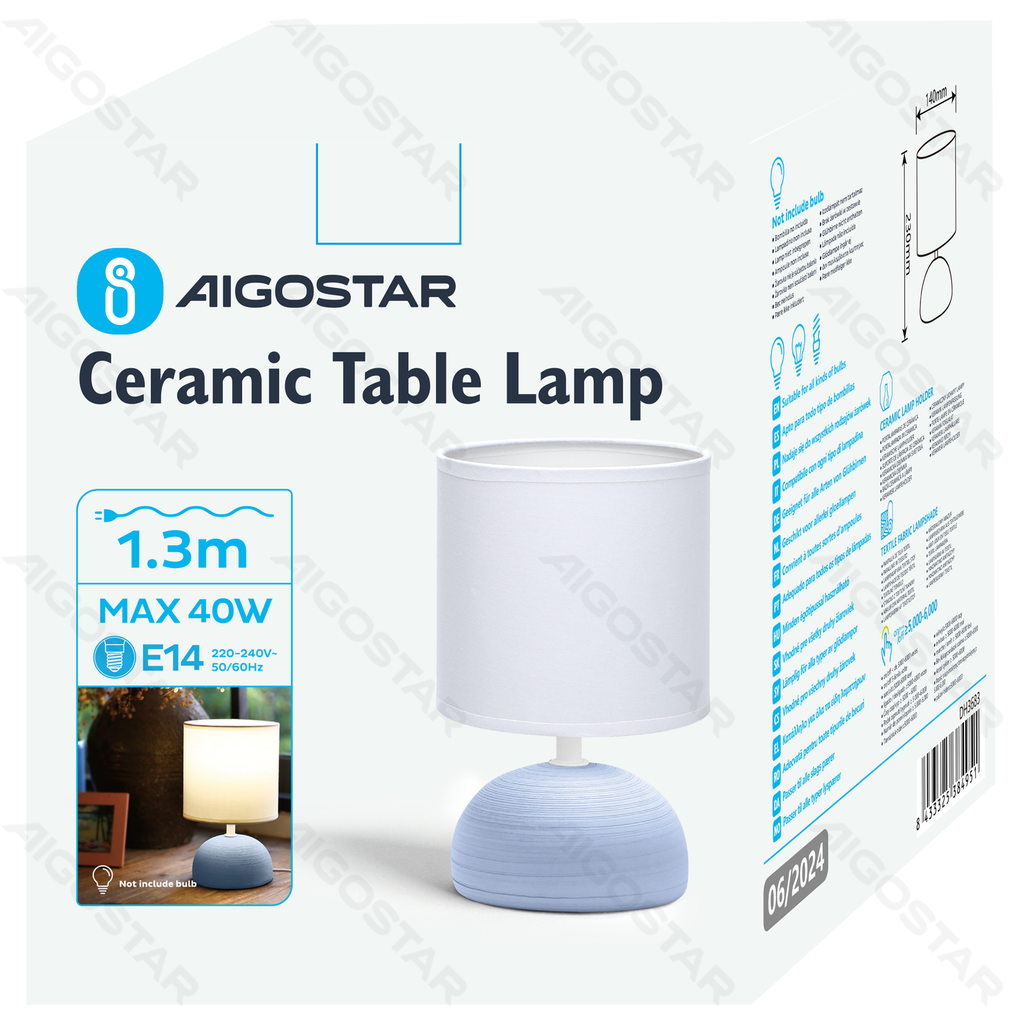 [B103111UH] LED tafellamp Max.40W E14 keramisch