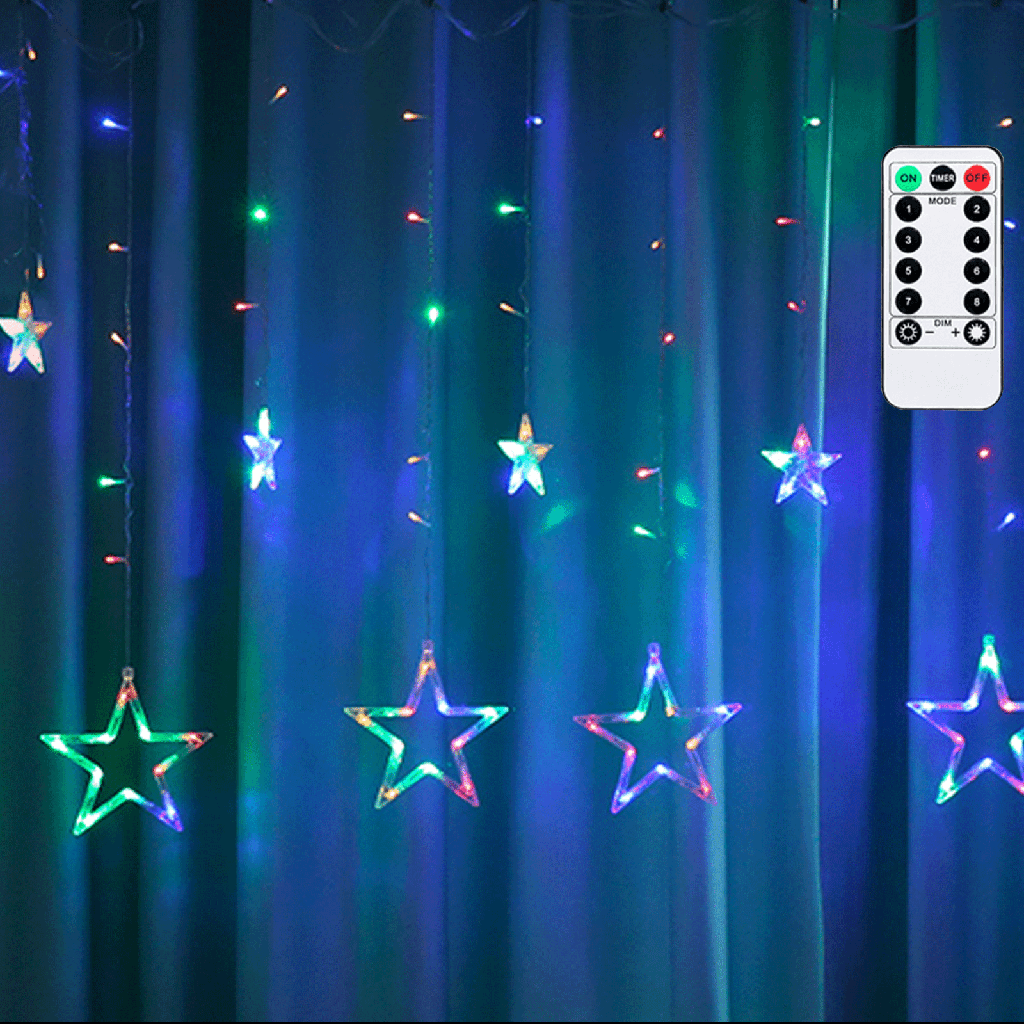 Aigostar Serieel verbindbare laagspanning Ijspegel Wave Ster RGBY 3m+3m*0,6m 12 snoeren 12 strips IP44 Binnen/Buiten
