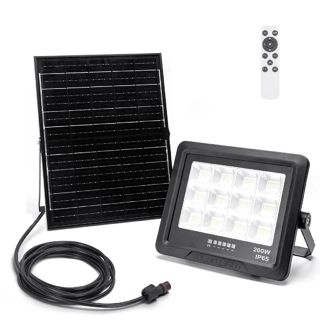 [B10202NJ3] Aigostar Solar flood light Separated 200W 2000LM 6500K 2M cable 06 series