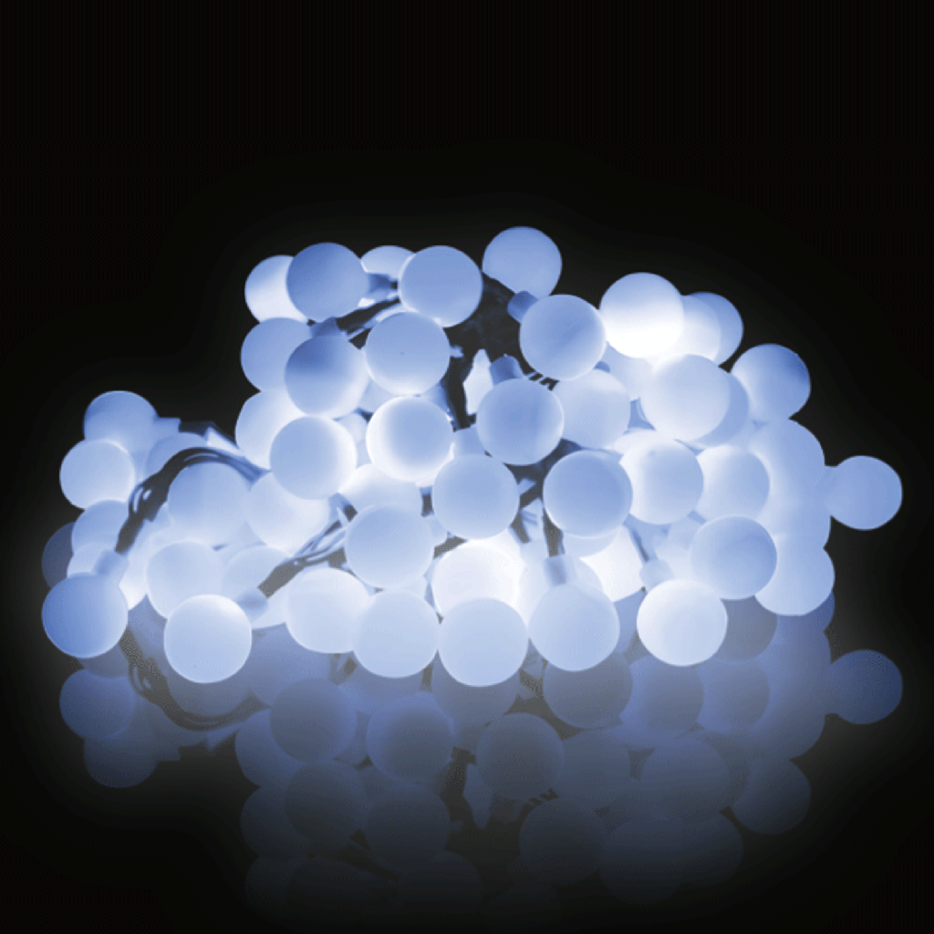 [B10201JE3] Aigostar Lichtstrook met melkwitte peertjes op zonne-energie Koud wit 2m+10m