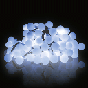 Lichtstrook met melkwitte peertjes op zonne-energie Koud wit 2m+10m