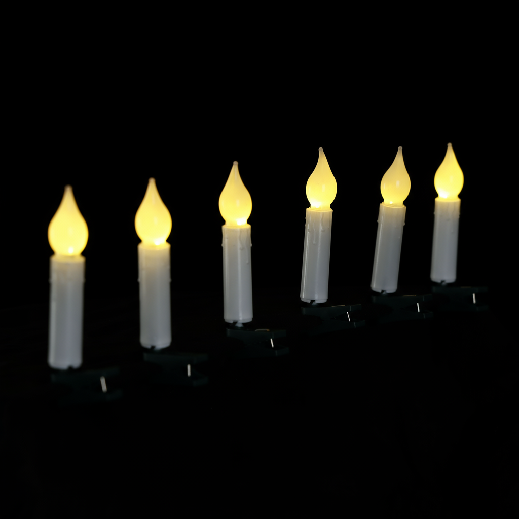 [B103033XS] 3AA-Batterie-Lichterkette Kerzenlichter Warmweiß 2 m IP44, Innenbereich&Außenbereich