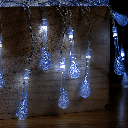 Platte lichtstrook in druppelvorm met 3AA-batterij Koud wit 10m IP44 Binnen/Buiten