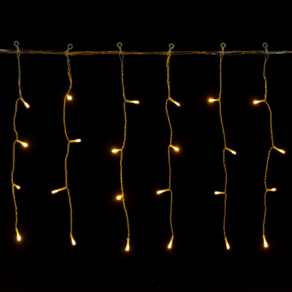 [B103031QB] Guirlande lumineuse plate basse tension rideau de glace, Blanc chaude, 20 m x 0,4 m 100 bandes ,IP44, Intérieur&Extérieur