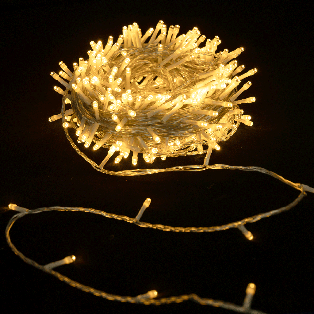 Guirlande lumineuse plate basse tension, Blanc chaude, 50m IP44, ntérieur&Extérieur