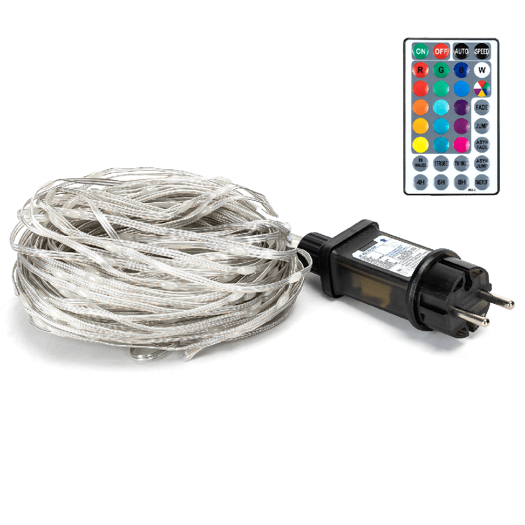 Niedervolt-Lichterkette (PVC & Kupfer), RGB, 30m