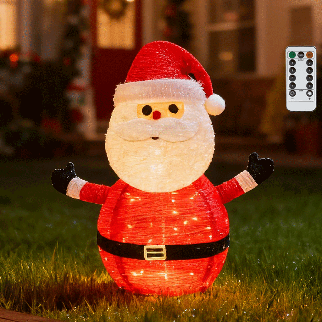 [B10303ABAD] Faltbarer Weihnachtsmann Warmweiß 0,7 m IP44, Innenbereich&Außenbereich