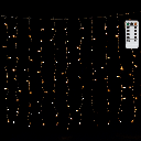 Aigostar Serieel verbindbare laagspanning Platte lichtslinger Ijspegel Flush warm wit 3m+3m*1m 30 snoeren 30 strips IP44 Binnen/Buiten