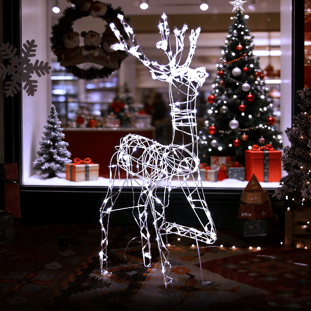 Lumière de Noël renne basse tension, Blanc froid, 0.75 m ,IP44, Intérieur&Extérieur