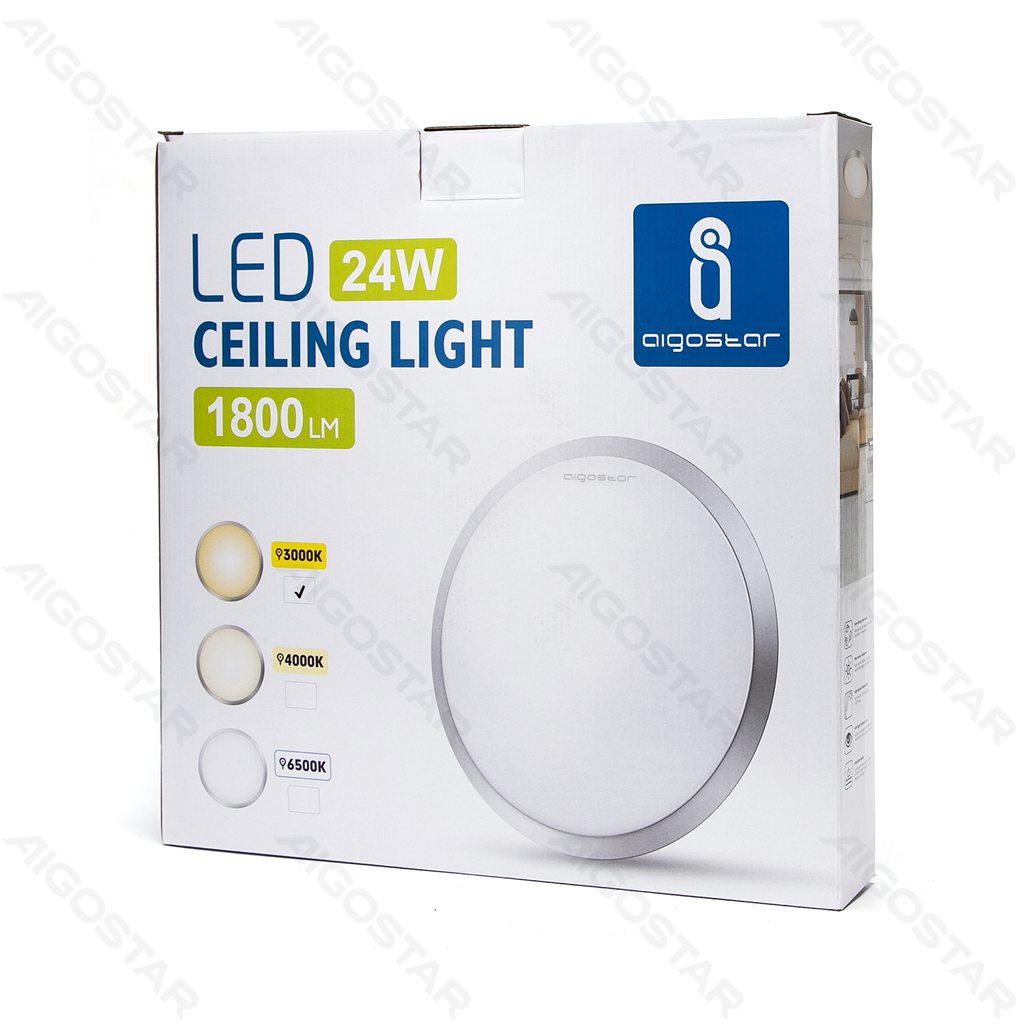 [B10310NMJ] Aigostar LED Plafondlamp 24W 3000K