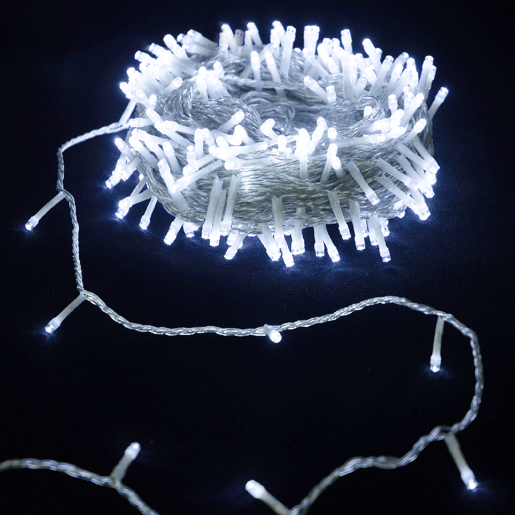 Guirlande lumineuse plate basse tension, Blanc froid, 50m IP44, ntérieur&Extérieur
