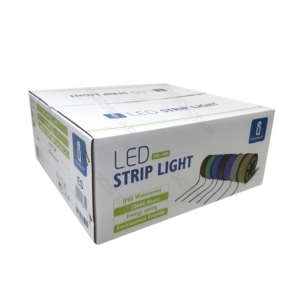 [B10302LDN] LED Strip licht 230VAC 2835-180 Dubbele rij Blauw 50m 10mm