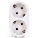 Deutscher 2-Fach Adapter 16A Weiß