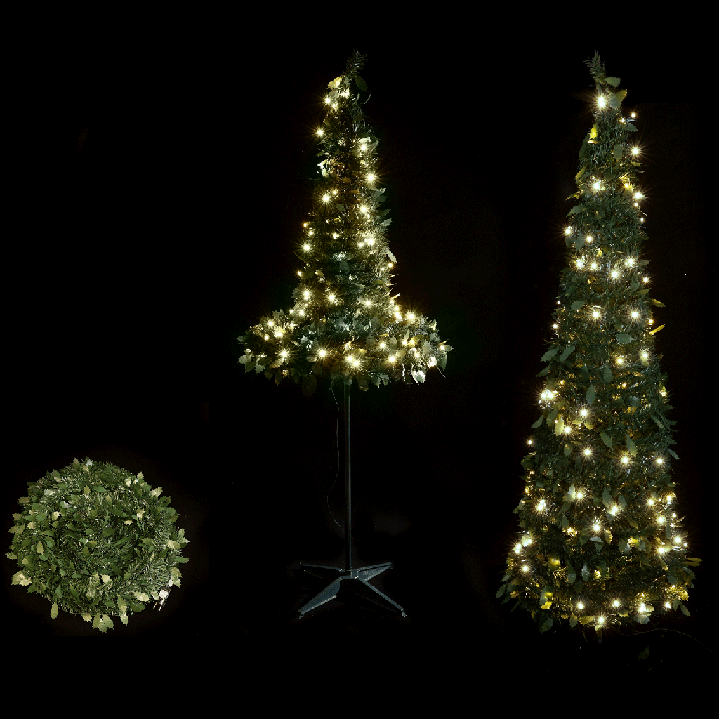 [B10303ABAU] Faltbarer Weihnachtsbaum Kaltweiß 1,8 m IP44, Innenbereich&Außenbereich