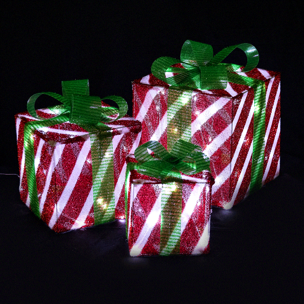 [B10303KV6] Niedervolt-Weihnachtsboxen mit Beleuchtung, 0.2/0.25/0.3m, Kaltes Weißt ,IP44, Innenbereich&Außenbereich