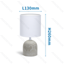 Aigostar Tafellamp Keramiek Vlindermotief Wit/grijs met stoffen lampenkap (zonder lichtbron) E14