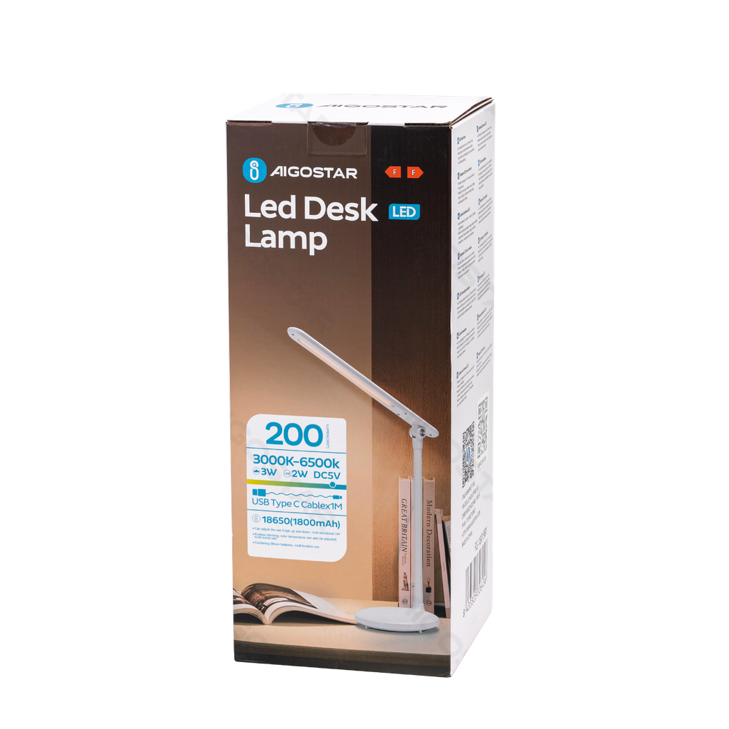 Aigostar Multifunctionele Bureaulamp Dimbaar CCT en Heroplaadbaar