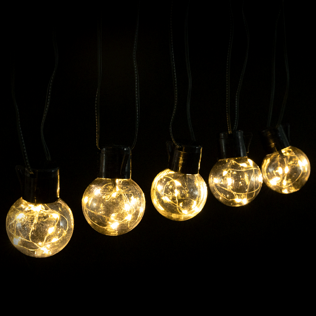 [B103031R6] Guirlande lumineuse en fil de cuivre G50 basse tension, Blanc chaude, 5 m ,IP44, Intérieur&Extérieur