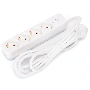 L-serie Duitse 4-voudige stekkerdoos met schakelaar 3M 3G1,5mm² wit en grijs