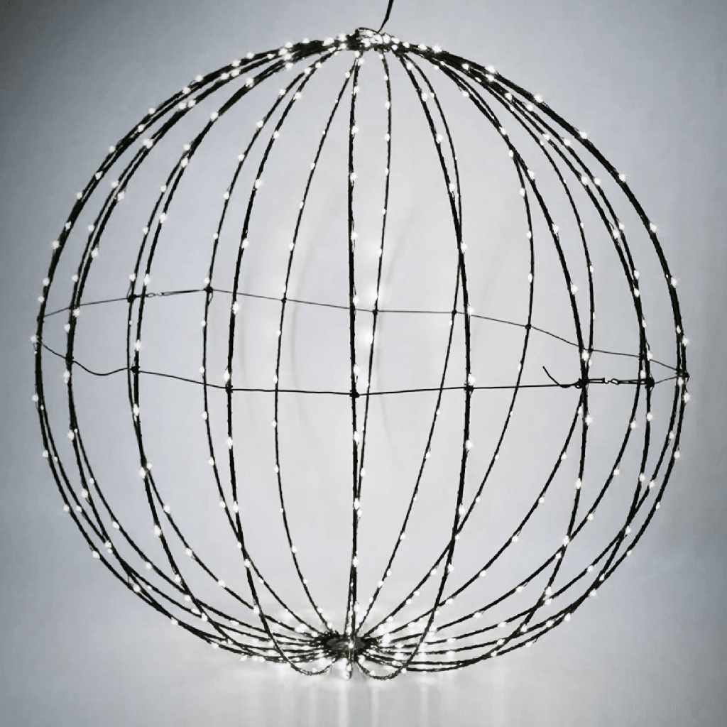 [B10303Q91] Décoration lumineuse de Noël – sapin de Noël 3D basse tension, Blanc froid, 5m+60cm