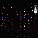 Serieel verbindbare laagspanning Platte lichtslinger Ijspegel Flush RGBY 3m+3m*1m 30 snoeren 30 strips IP44 Binnen/Buiten