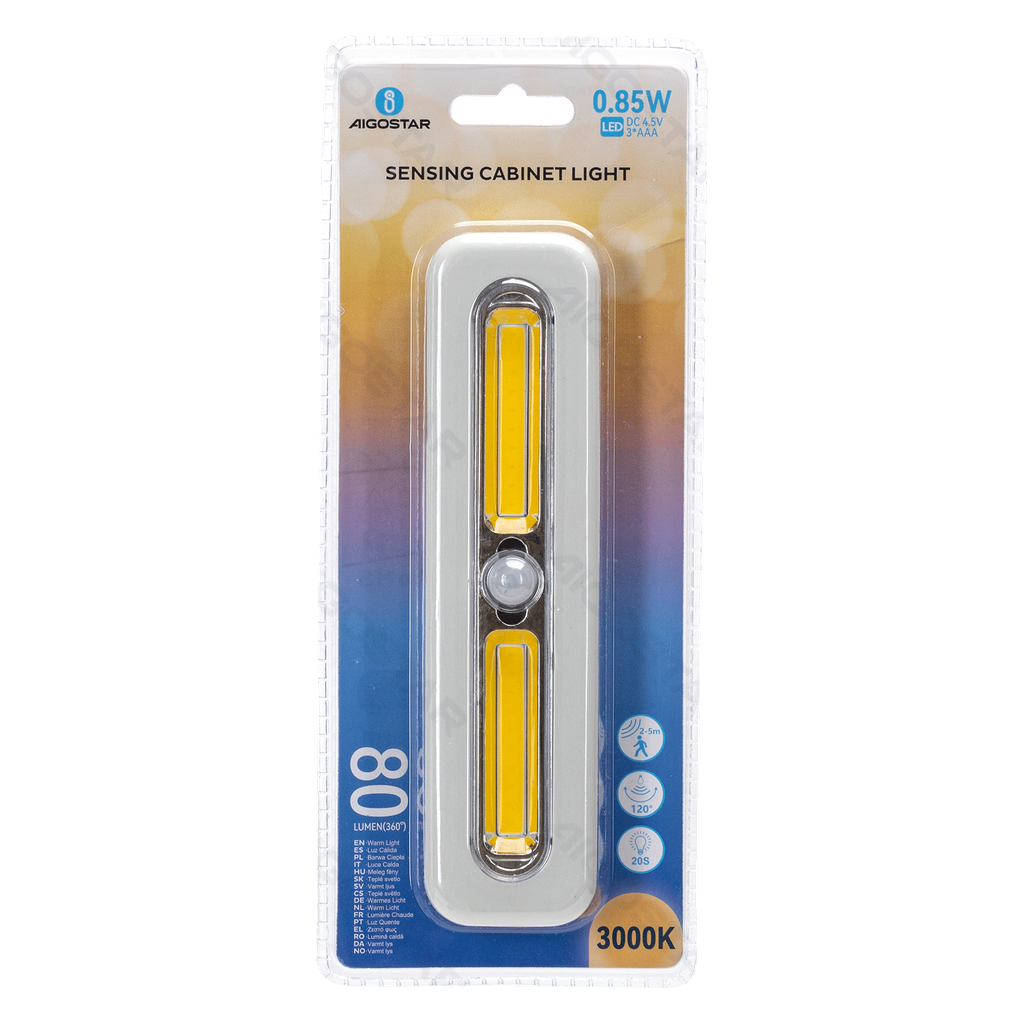 Kastverlichting met sensor 17,8cm 3000K 3*AAA