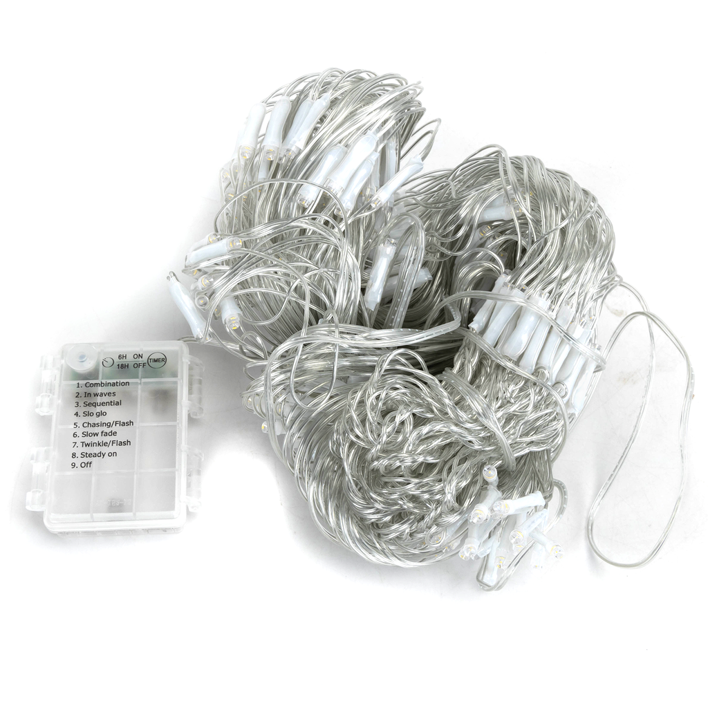 Aigostar Net van platte lichtstroken met 3AA-batterij Warm wit 4.5m*1.5m IP44 Binnen/Buiten