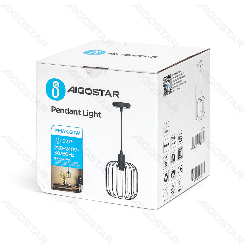 IJzeren Hanglamp (Zonder Lichtbron) E27