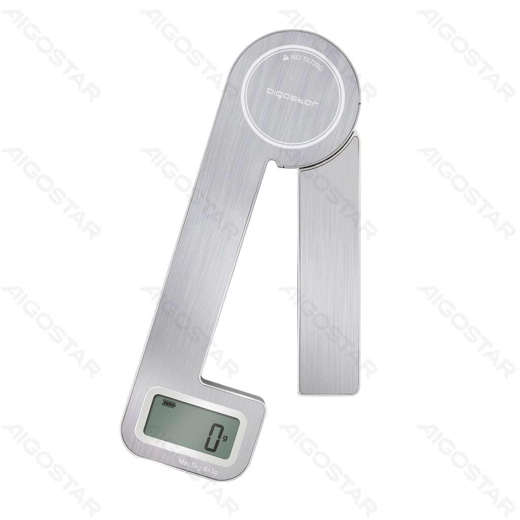 Aigostar 5kg RVS opvouwbare keukenweegschaal
