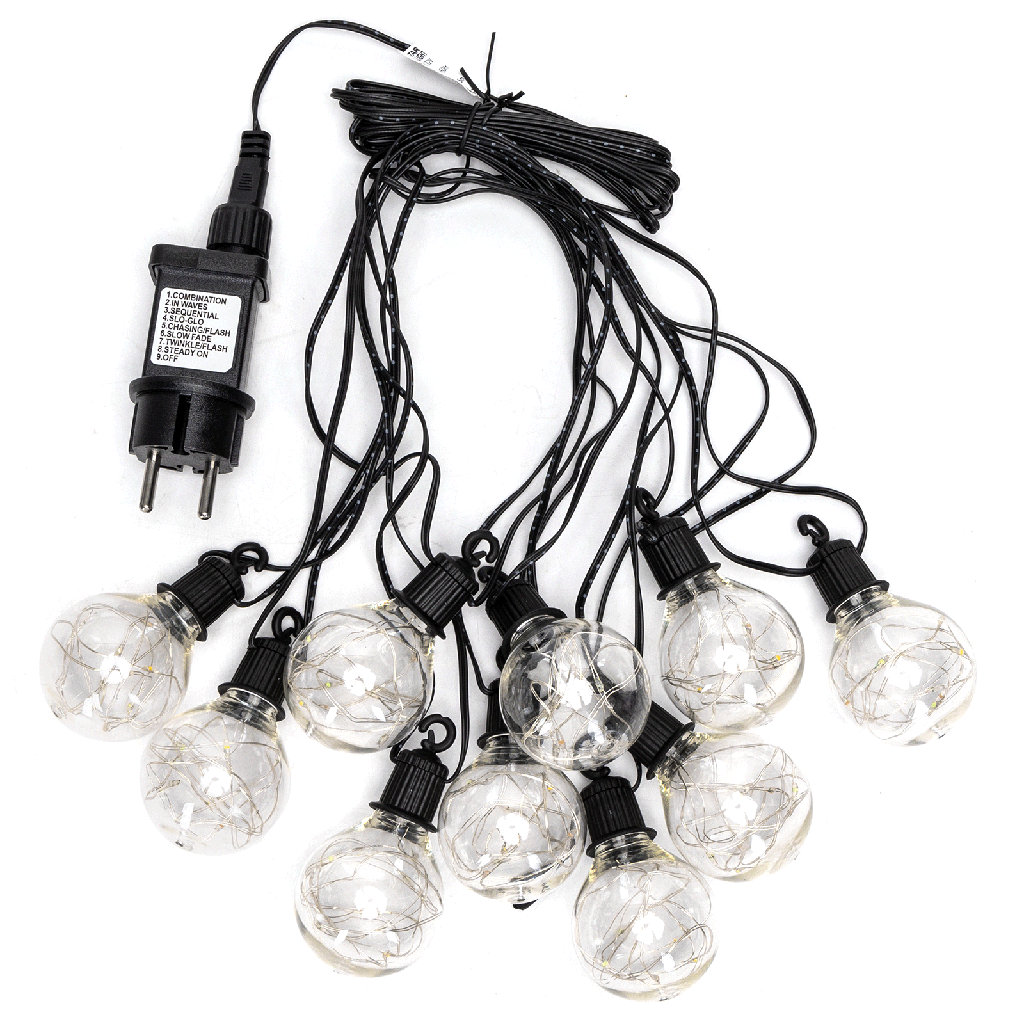 [B103031R4] Guirlande lumineuse en fil de cuivre G50 basse tension, RVBJ, 5 m ,IP44, Intérieur&Extérieur