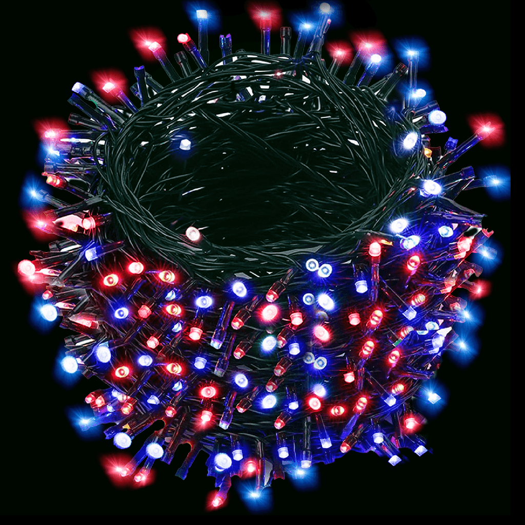 [B10303K38] Aigostar Lichtslinger 3AA 100 x LED Rood/Blauw licht L5m (binnen en buiten)